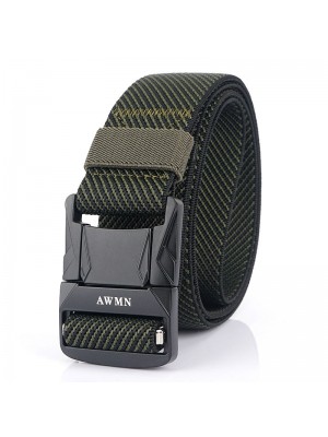 AWMN 125cm Punch Magnetic Buckle Tactical Belt Quick Release Nylon Leisure Belt for men women