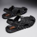 Men Outdoor Cowhide Leather Two Ways Closed Toe Soft Soled Casual Slipper Sandals