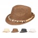 Men Straw Casual Vacation All  match Breathable Sunshade Top Hats Flat Hats