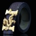 Men Faux Leather 135cm Fashion Personality Alligator Pattern Gold Dragon Decor Belt