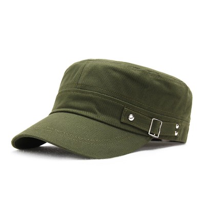 Men Cotton Solid Color Outdoor Sunshade All  match Casual Vintage Military Caps Flat Hats